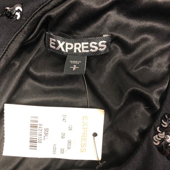 NWT Express sequined black dress size S/P - Picture 7 of 8